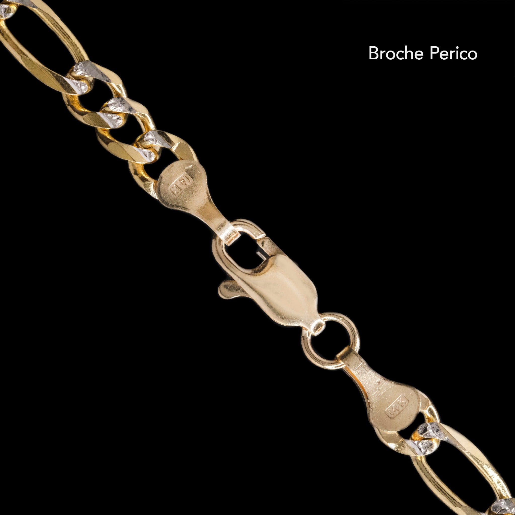 Figaro 3X1 Pave 5mm (Solid Gold) Chain