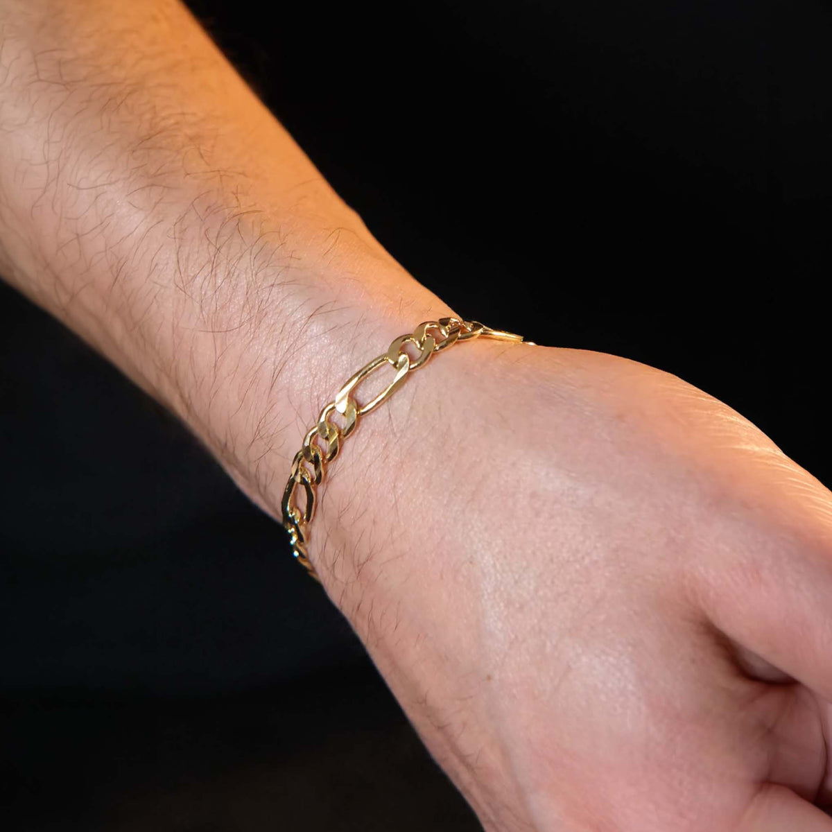 Figaro 3X1 4mm (Solid Gold) Bracelet