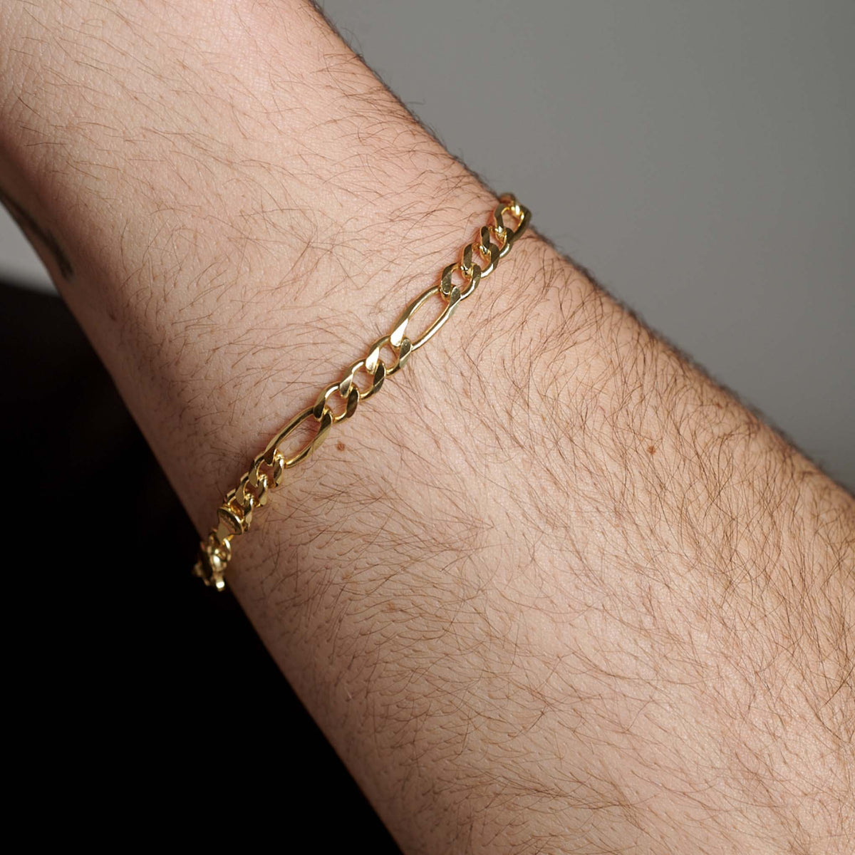 Figaro Bracelet 3+1 5mm Solid Gold