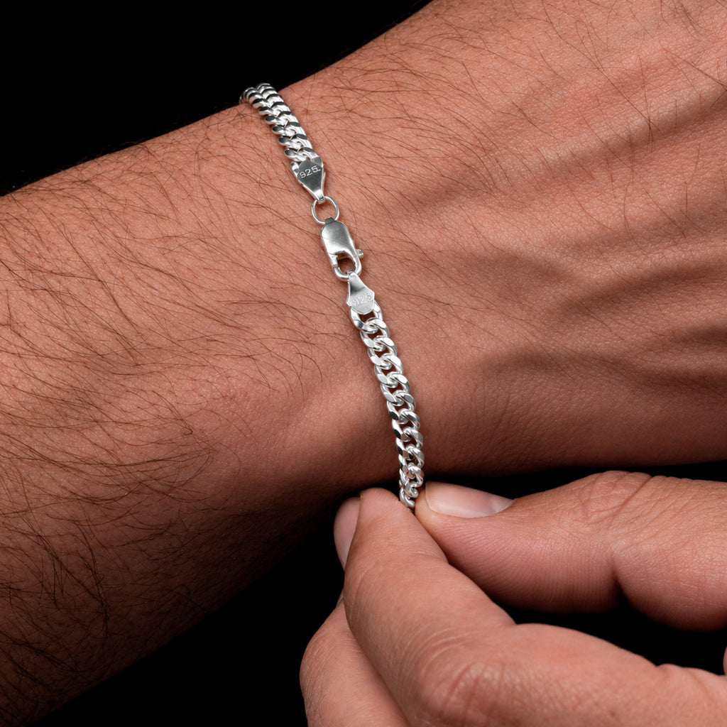 Cuban Link Bracelet 4mm Silver