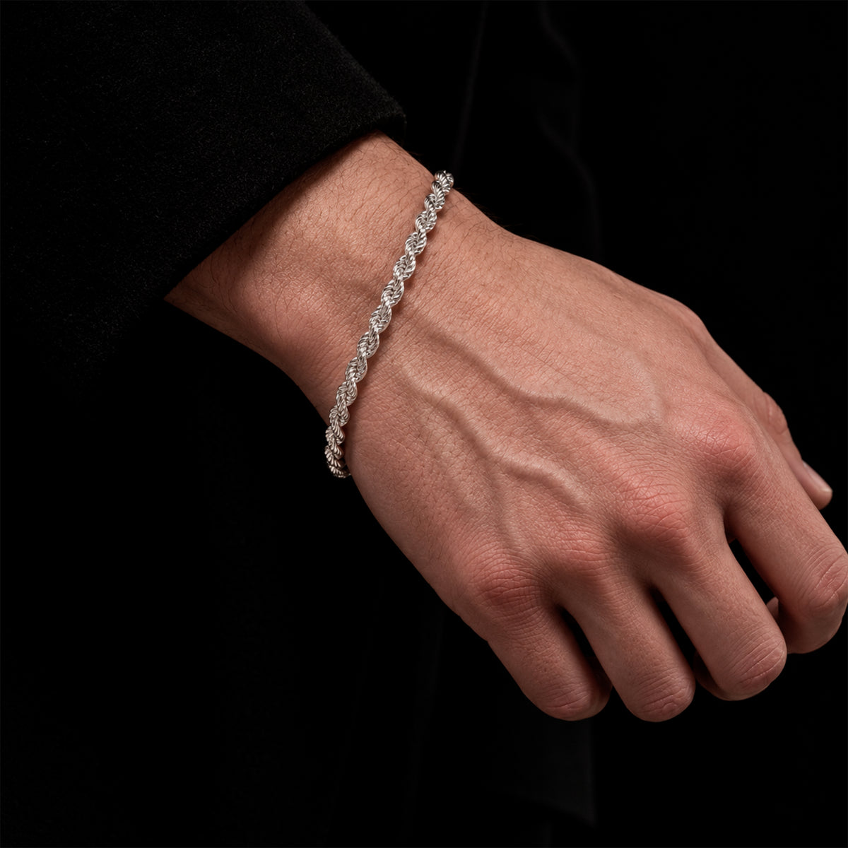 Rope Bracelet 4mm Silver