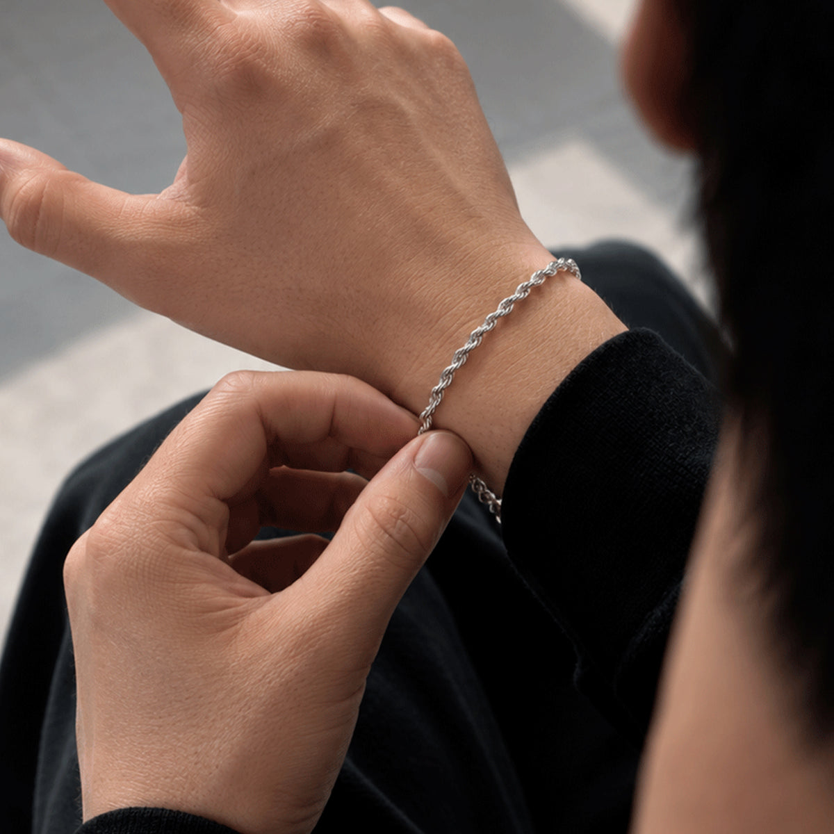 Rope Bracelet 4mm Silver