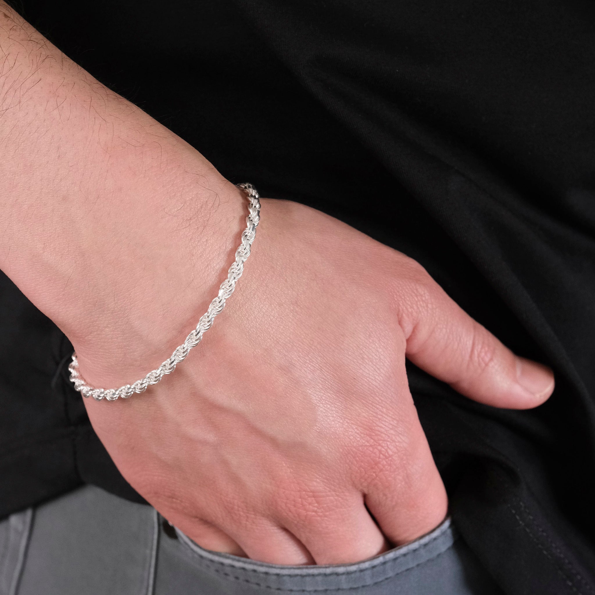 Rope 4mm (Silver) Bracelet