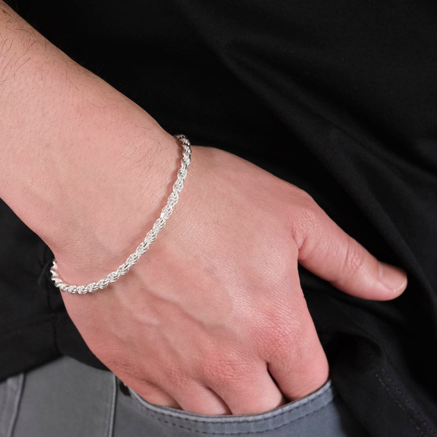 Rope 4mm (Silver) Bracelet