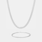 Set Cuban Link 5mm Plata