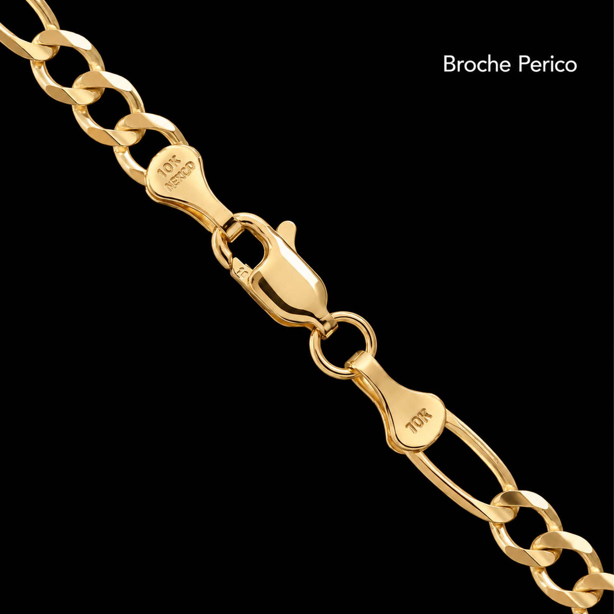 Open Figaro 3+1 Chain 4mm Solid Gold