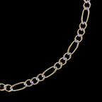 Figaro 3X1 Pave Open 4mm (Solid Gold) Chain