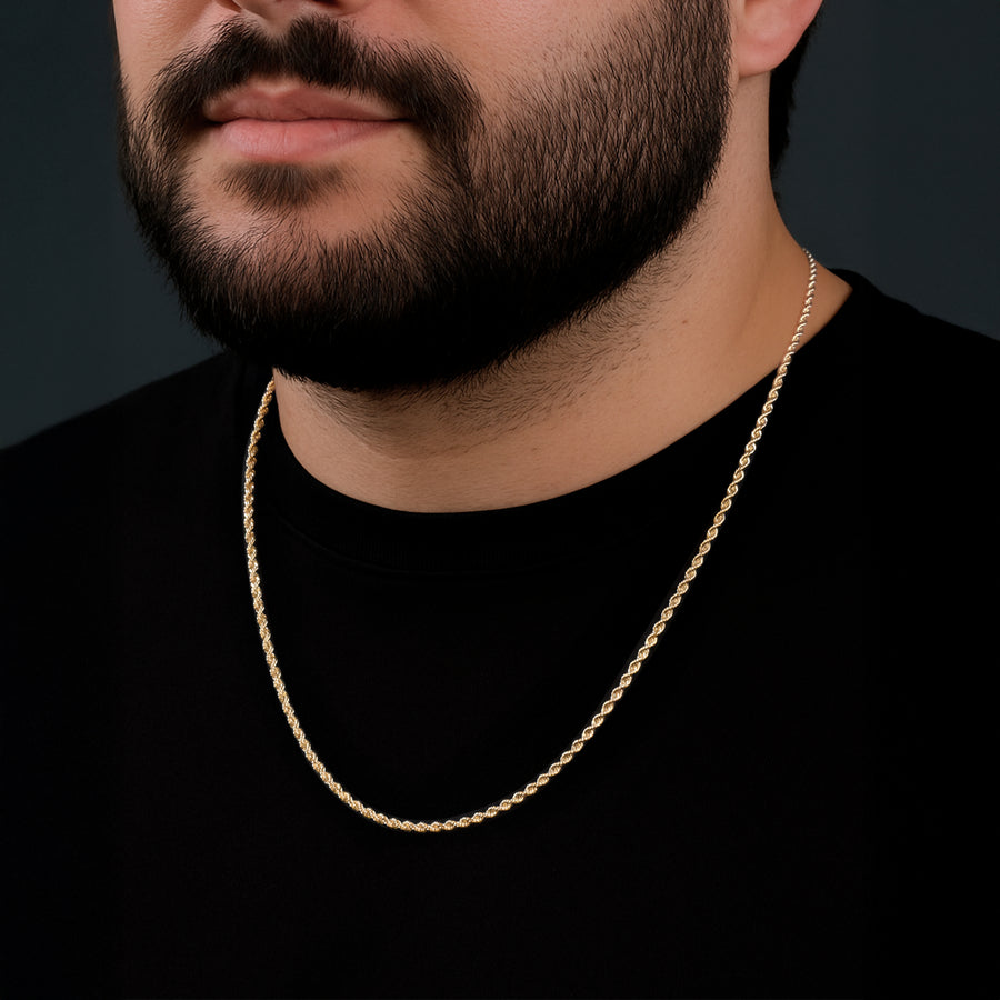 2.5mm Twisted 14k (Solid Gold) Chain