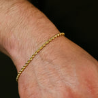 3mm Solid Gold Rope Bracelet