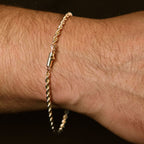 3mm Solid Gold Rope Bracelet