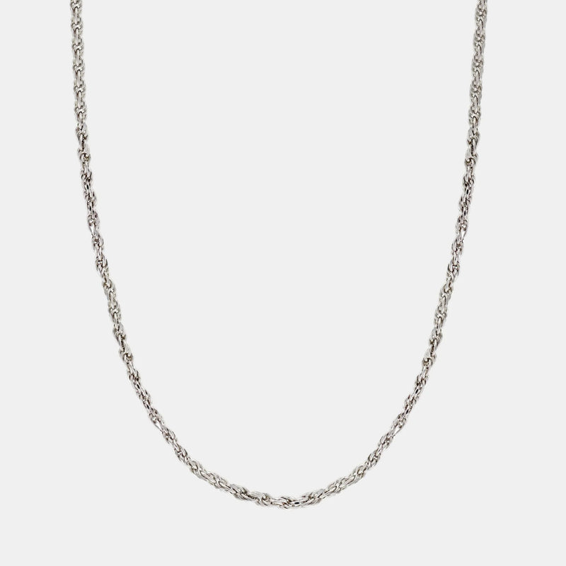 Rhodium Plated Rope Chain