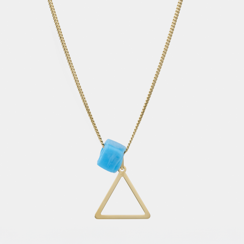 14k Solid Gold 2mm Triangulum Necklace