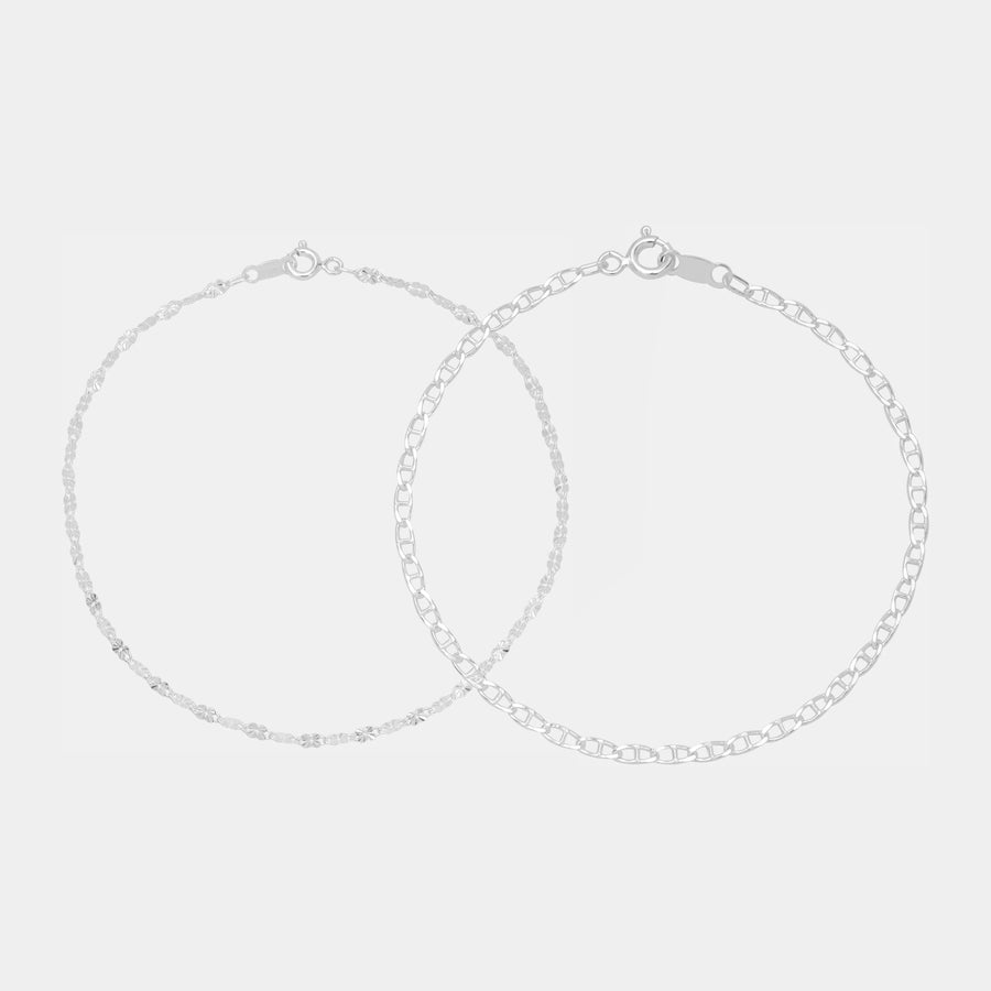 Stack Val + Gu (Silver) Bracelets