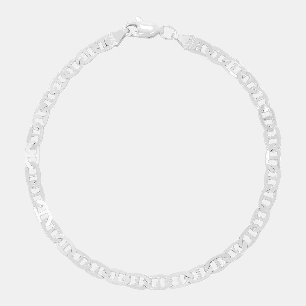Ancla Martillada 4mm (Plata) Pulsera - Triangulum Workshop