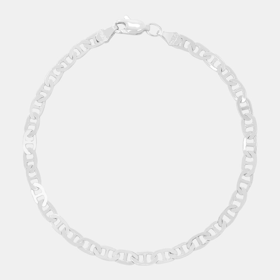 Ancla Martillada 4mm (Plata) Pulsera - Triangulum Workshop