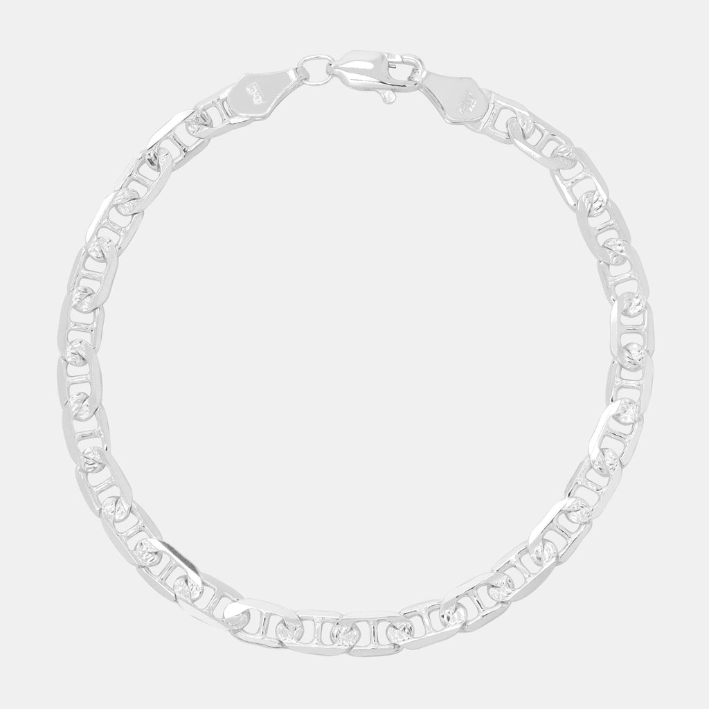 Ancla Martillada Zegrinada 5mm (Plata) Pulsera - Triangulum Workshop