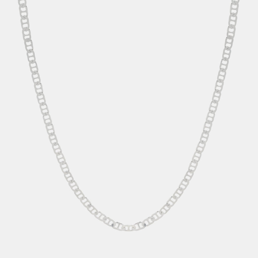 Cadena Ancla Martillada 4mm (Plata) - Triangulum Workshop