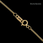 Detalle del broche de Cadena Cuban Link 1mm en oro sólido 14K