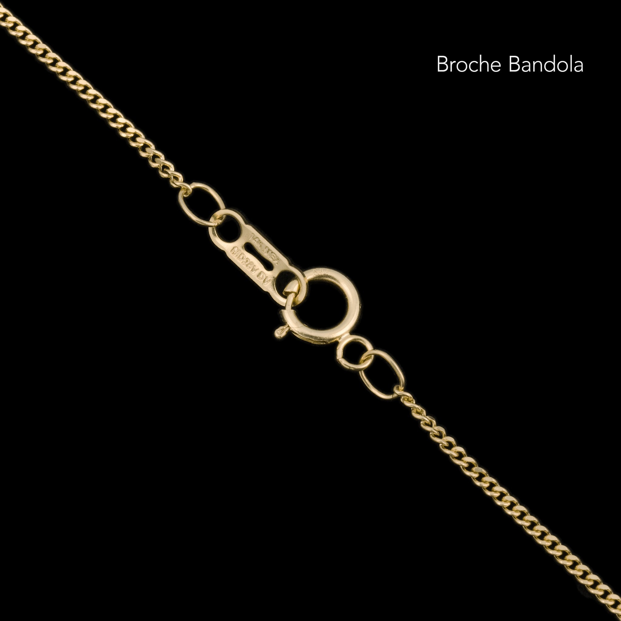 Broche y marcaje de Cadena Cuban Link 1mm oro sólido 14K