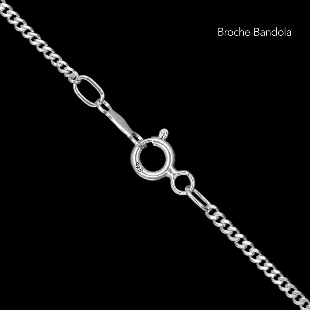 Detalle del broche de Cadena Cuban Link 1mm en Plata .925