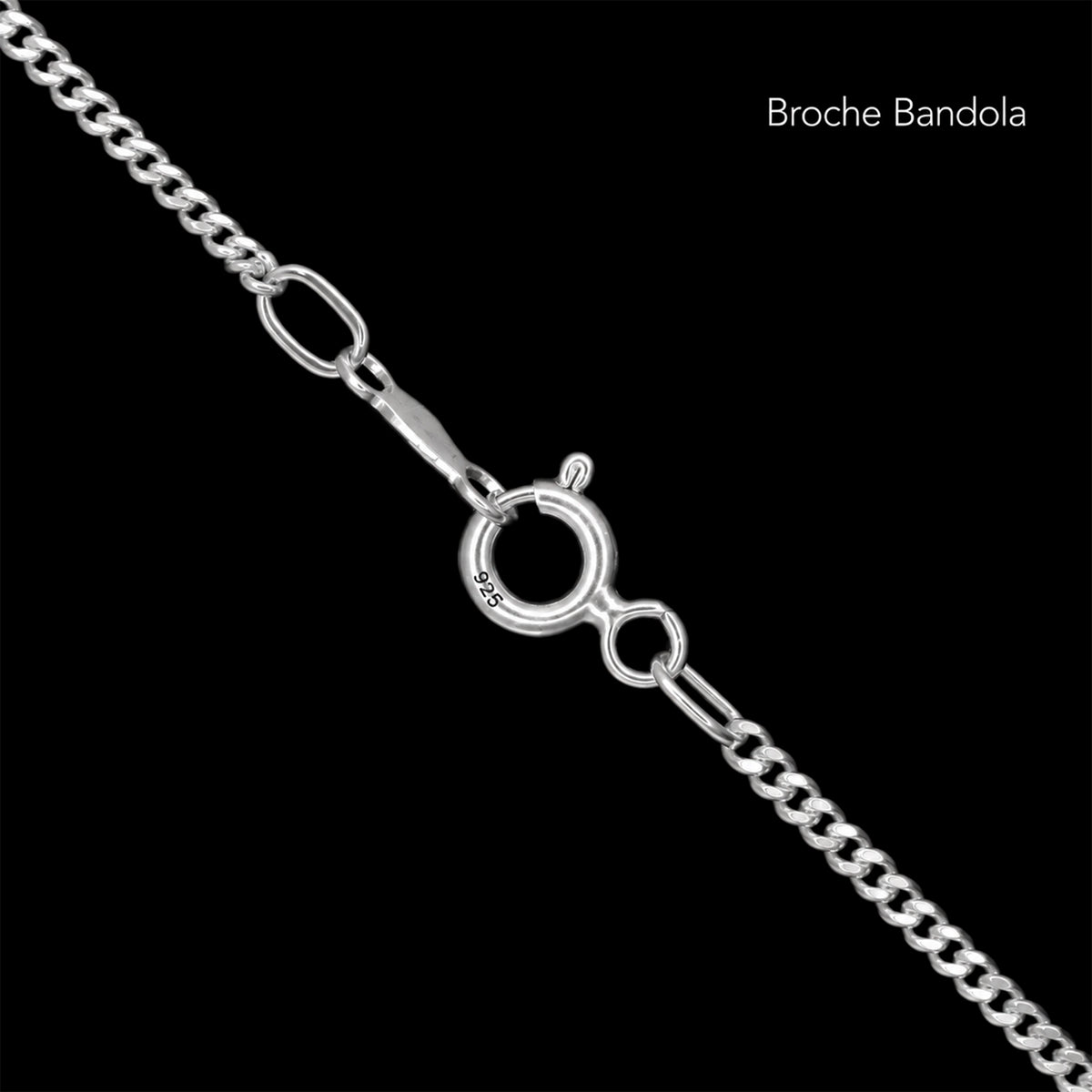 Detalle del broche de Cadena Cuban Link 1mm en Plata .925
