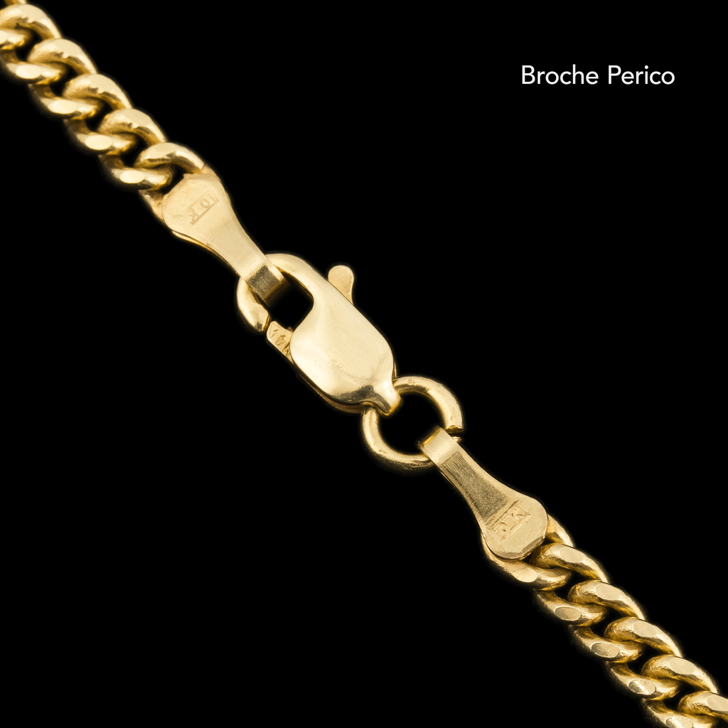 Broche y marcaje de Cadena Cuban Link 3mm de oro sólido