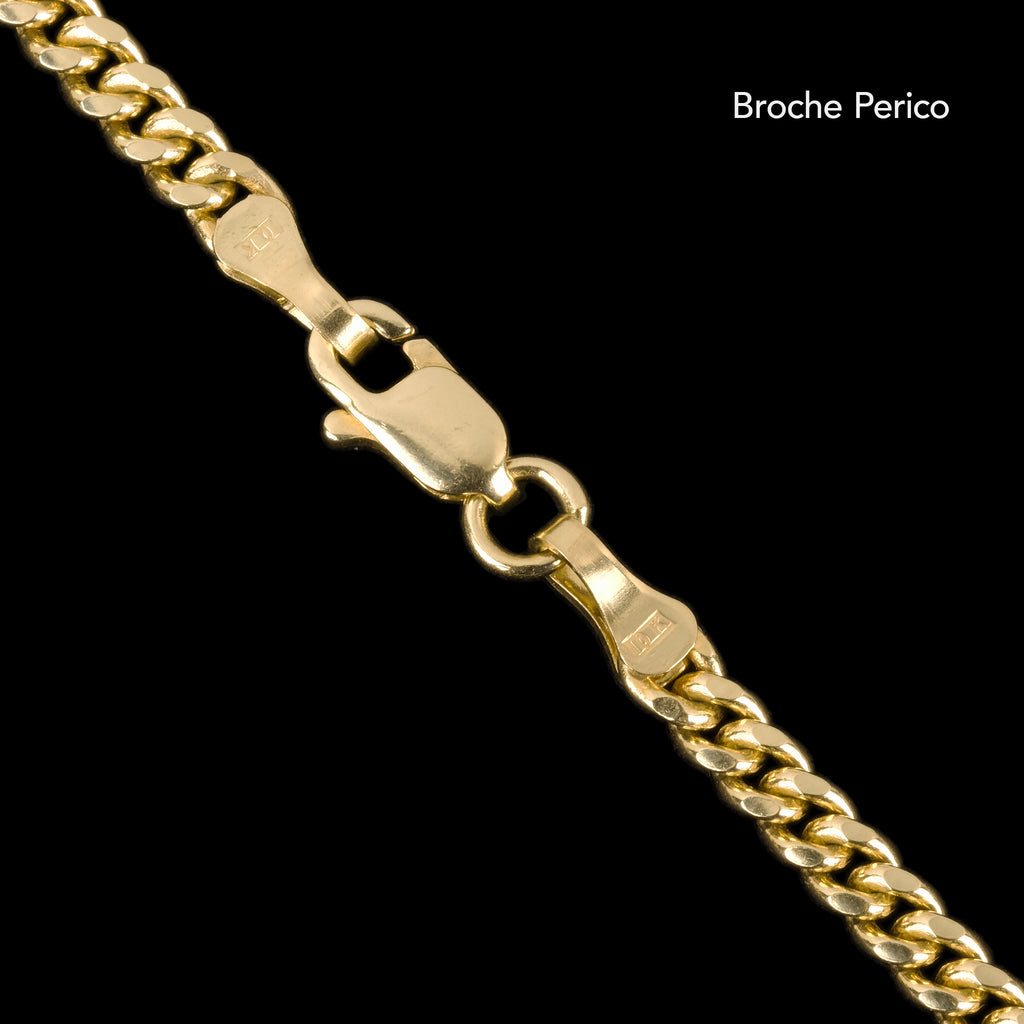 Broche y marcaje de Cadena Cuban Link 4mm de oro sólido