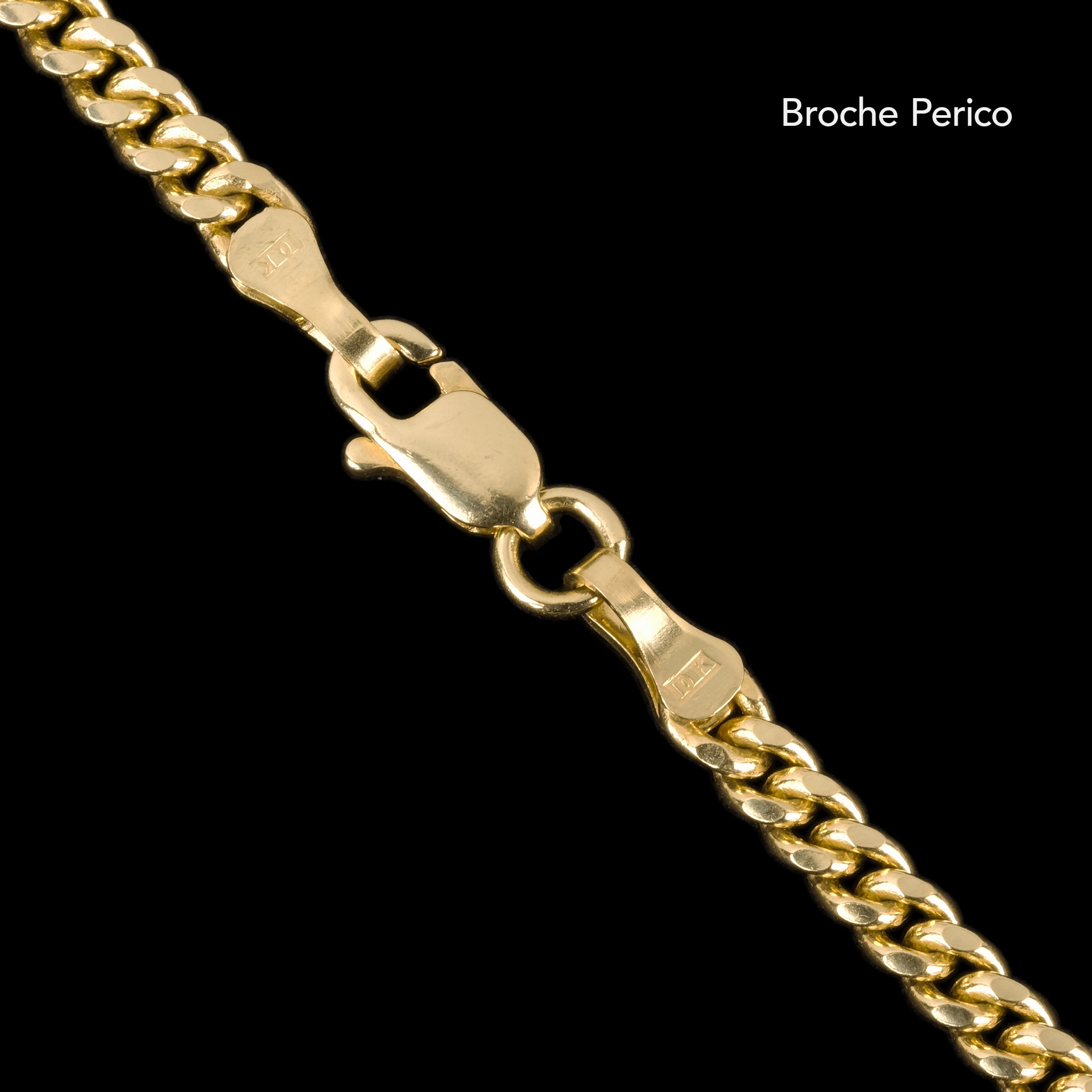 Broche y marcaje de Cadena Cuban Link 4mm de oro sólido