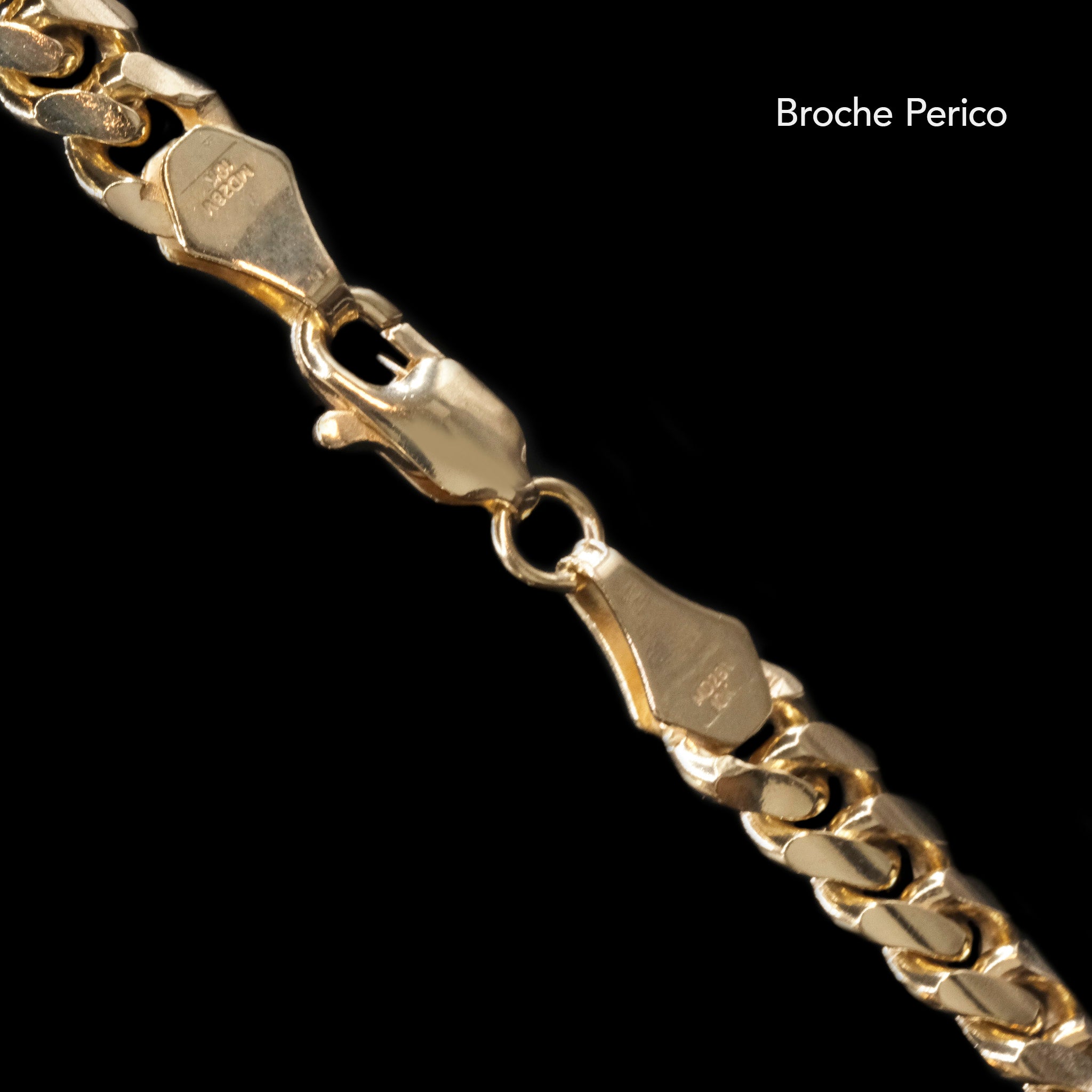 Broche y marcaje de Cadena Cuban Link 5mm de oro sólido