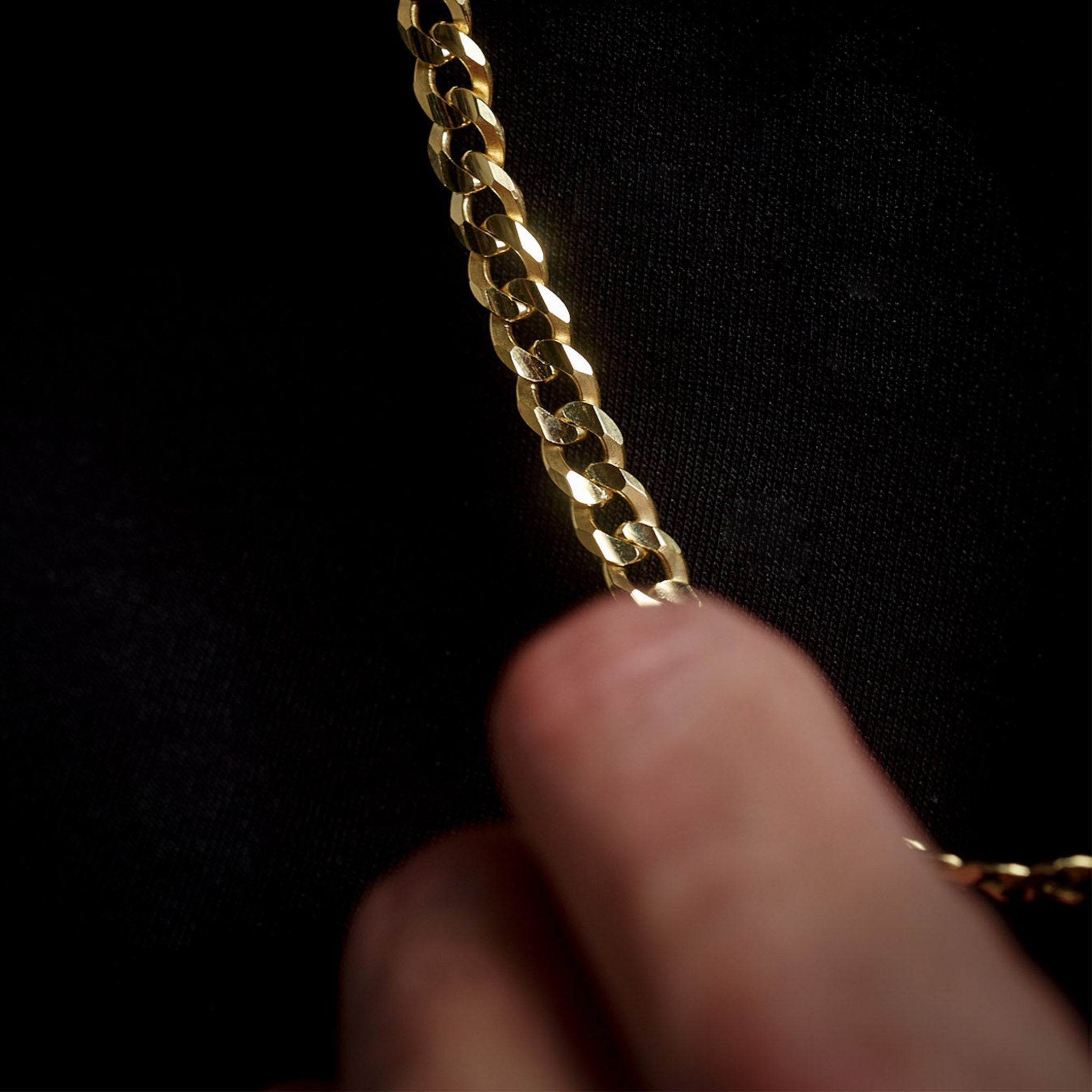 Curb 8mm (Oro Sólido) Cadena - Triangulum Workshop