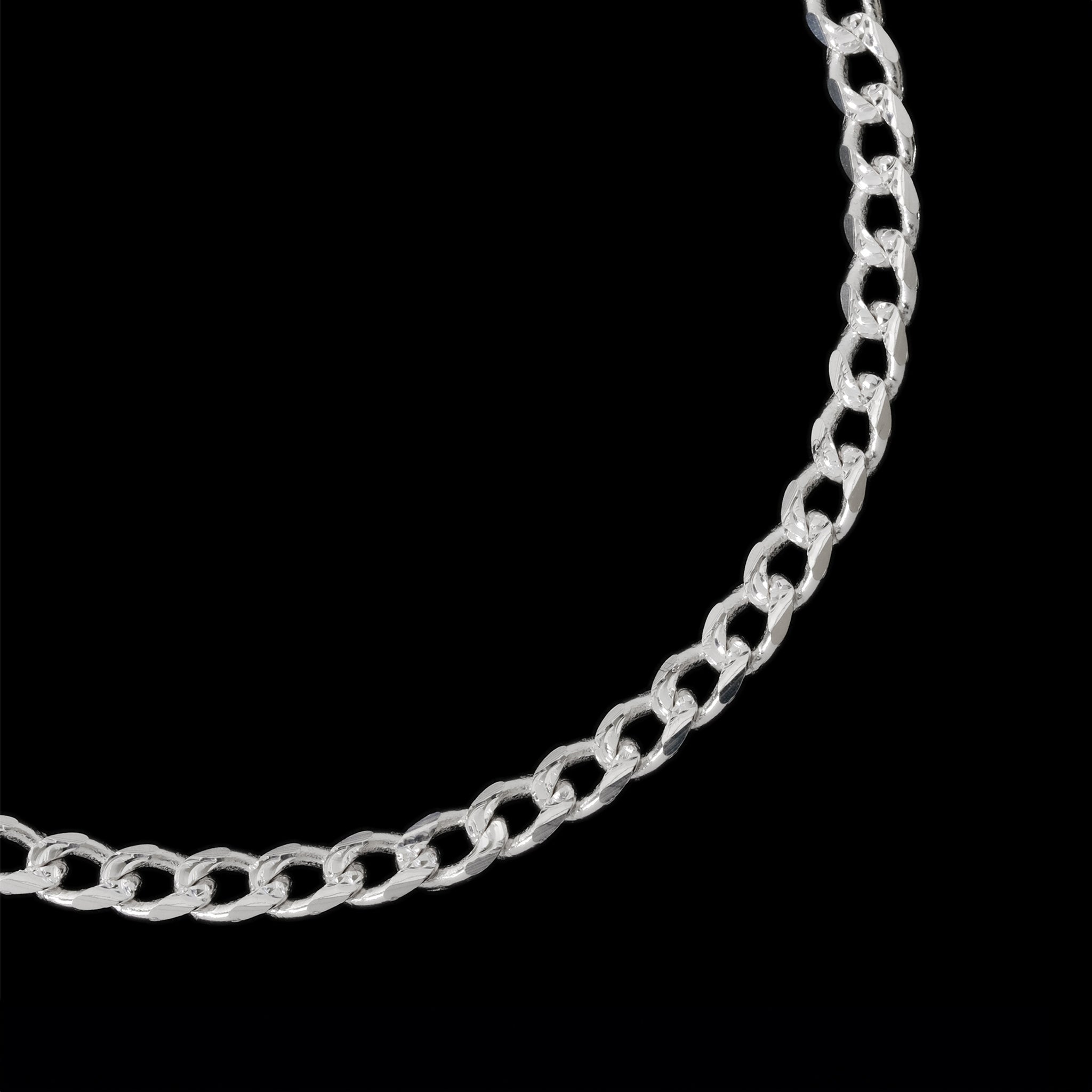 Curb Zegrinada 4mm (Plata) Cadena - Triangulum Workshop