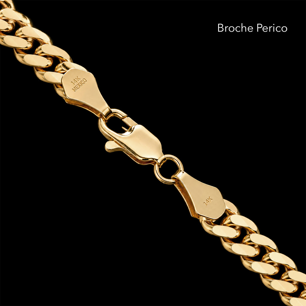 Detalle del broche de Cadena Cuban Link 5mm en oro sólido
