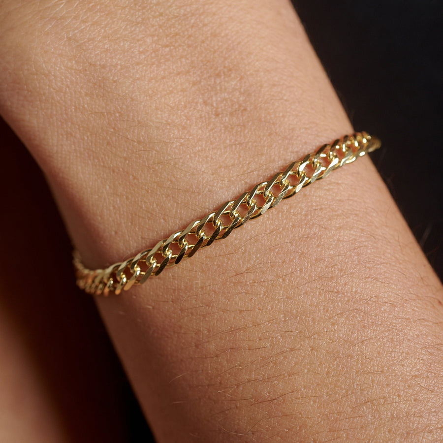 Doble Rombo 4mm (Oro Sólido) Pulsera - Triangulum Workshop