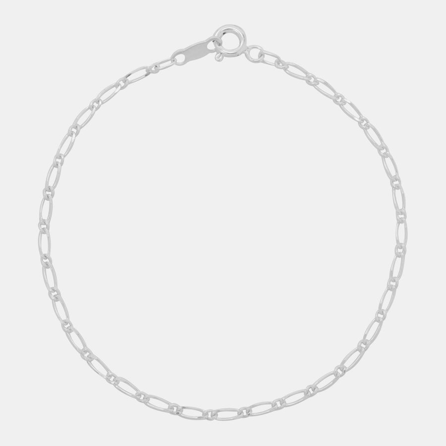 Figaro 1X1 (Plata) Cadena Pulsera - Triangulum Workshop