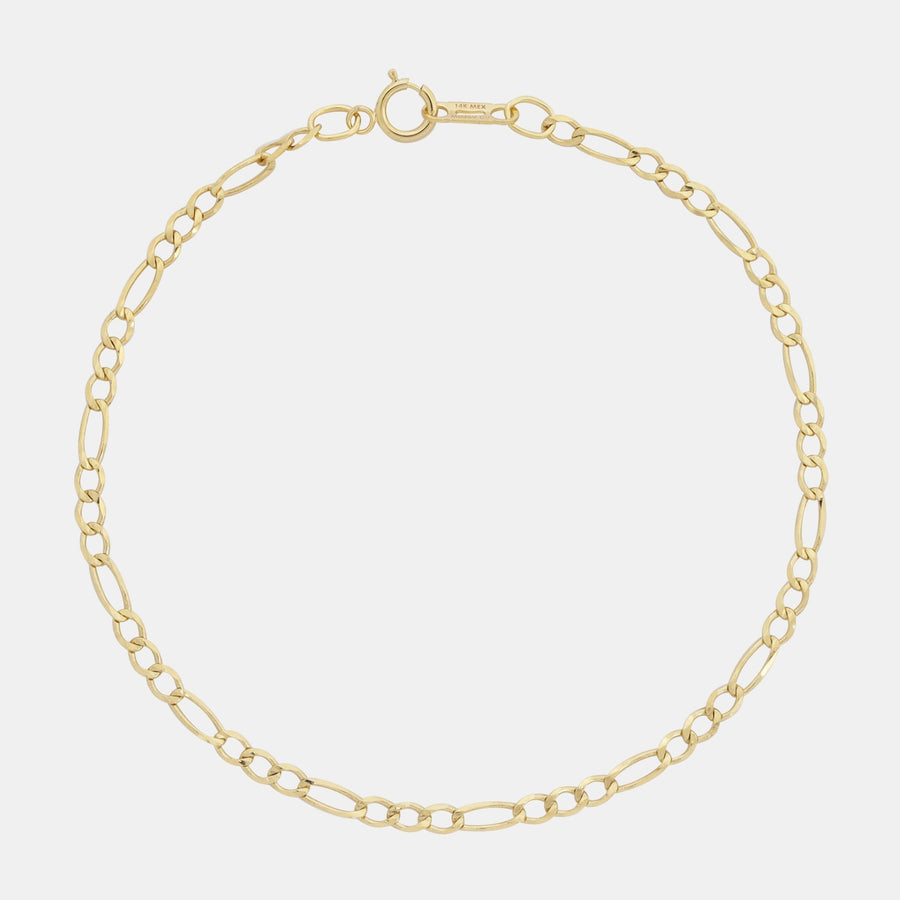 Figaro 3X1 2mm (Oro Sólido) Pulsera - Triangulum Workshop