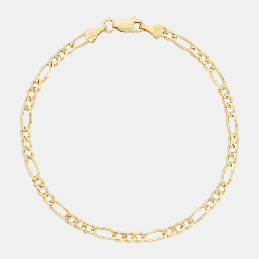 Figaro 3X1 3.5mm (Oro Sólido) Pulsera - Triangulum Workshop