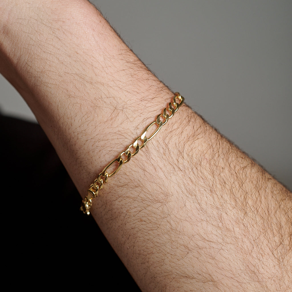 Figaro 3X1 5mm (Oro Sólido) Pulsera - Triangulum Workshop