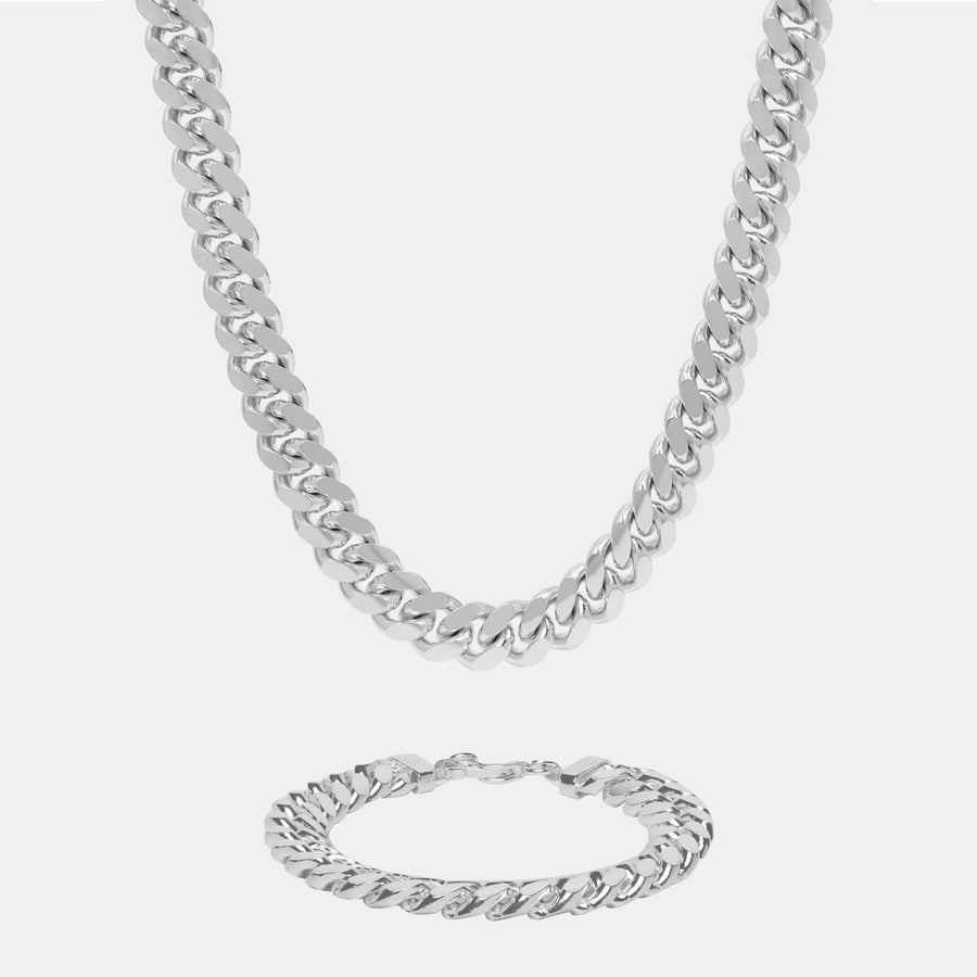 Set Cuban Link 10 mm (Plata) - Triangulum Workshop