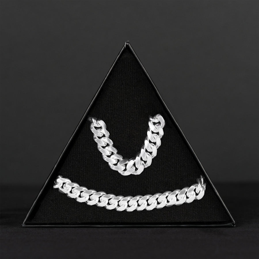 Set Cuban Link 10 mm (Plata) - Triangulum Workshop