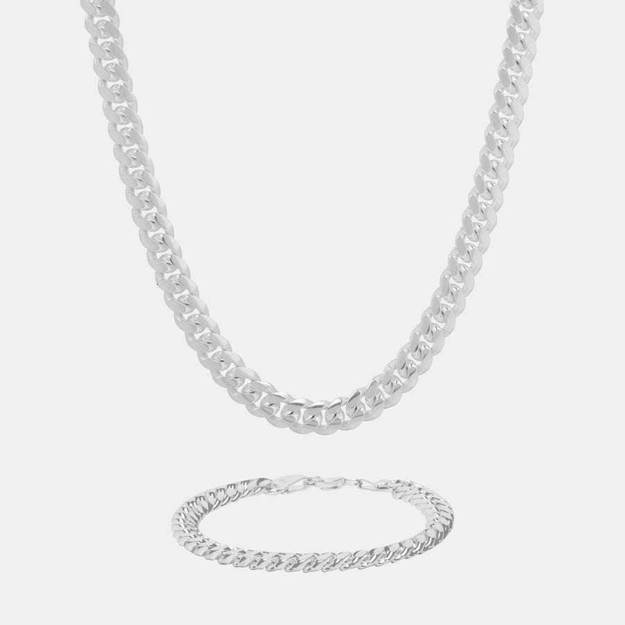 Set Cuban Link 8 mm (Plata) - Triangulum Workshop