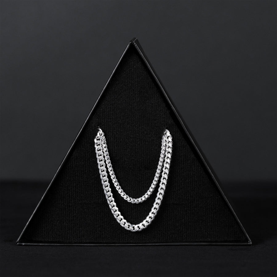 Stack Cuban Link 3mm y 4mm (Plata) Cadena - Triangulum Workshop