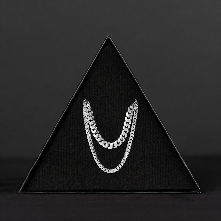 Stack Cuban Link 3mm y 5mm (Plata) Cadena - Triangulum Workshop