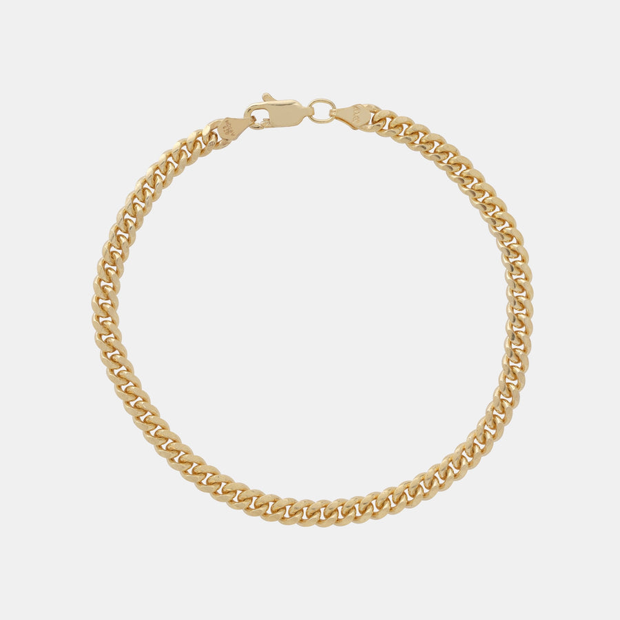 Cuban Link Bracelet (Solid Gold) 4mm