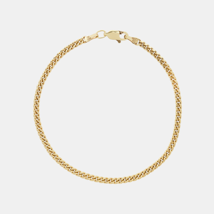 Cuban Link Bracelet (Solid Gold) 3mm