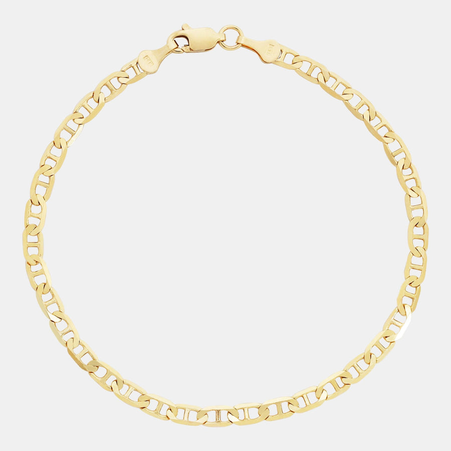 Ancla Martillada 3mm (Solid Gold) Bracelet - Triangulum Workshop