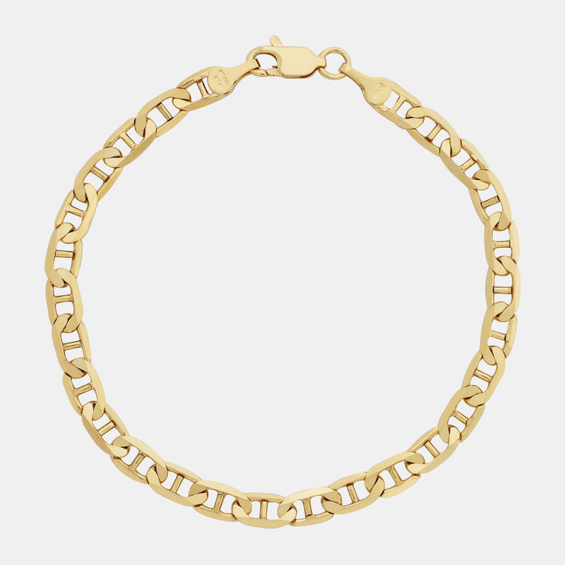 Ancla Martillada 5mm (Solid Gold) Bracelet - Triangulum Workshop