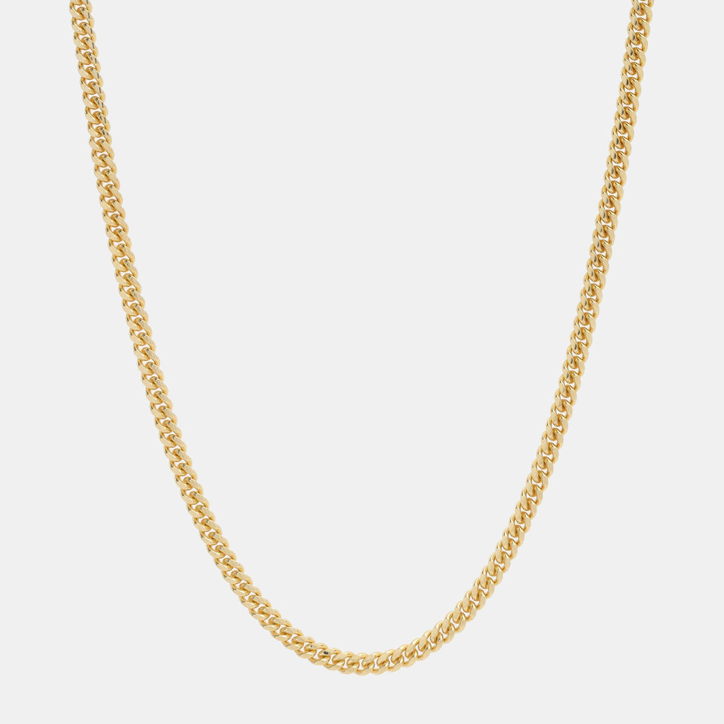 Cadena Cuban Link 4mm de oro sólido