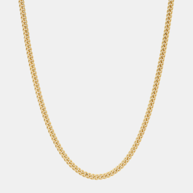 Cadena Cuban Link 4mm de oro sólido