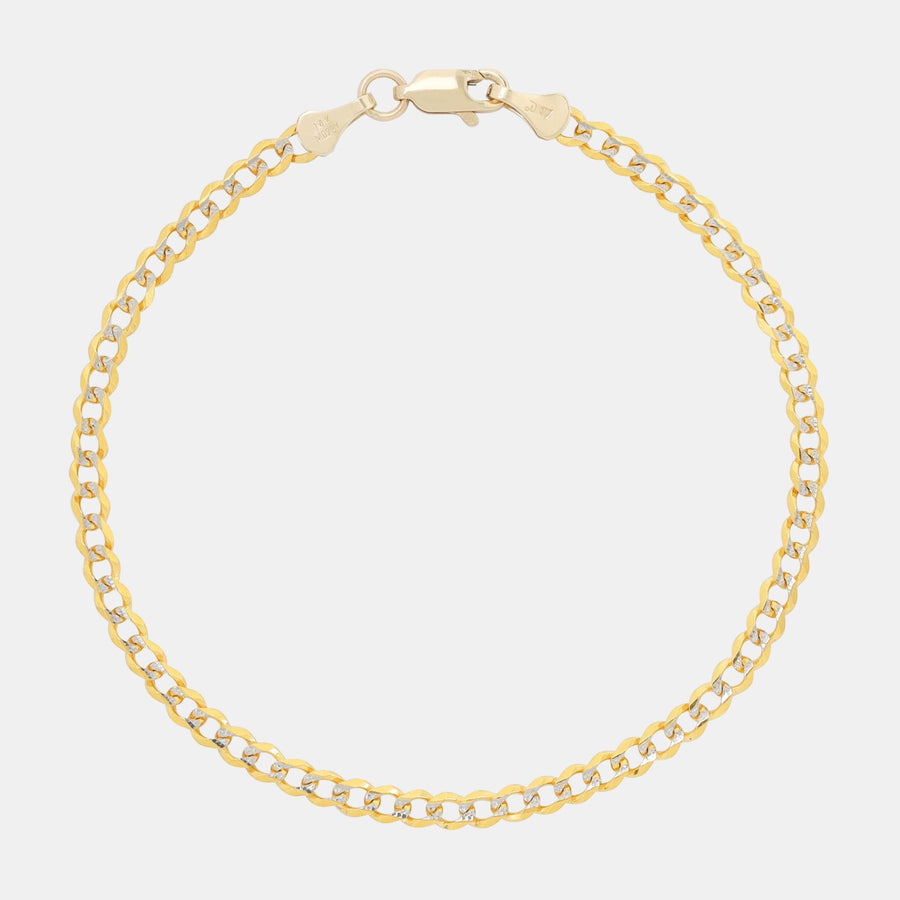Curb Pavé 3mm (Solid Gold) Bracelet - Triangulum Workshop