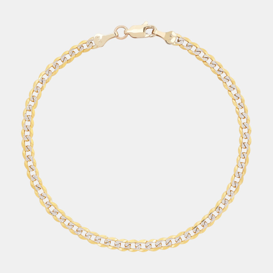 Curb Pavé 4mm (Solid Gold) Bracelet - Triangulum Workshop